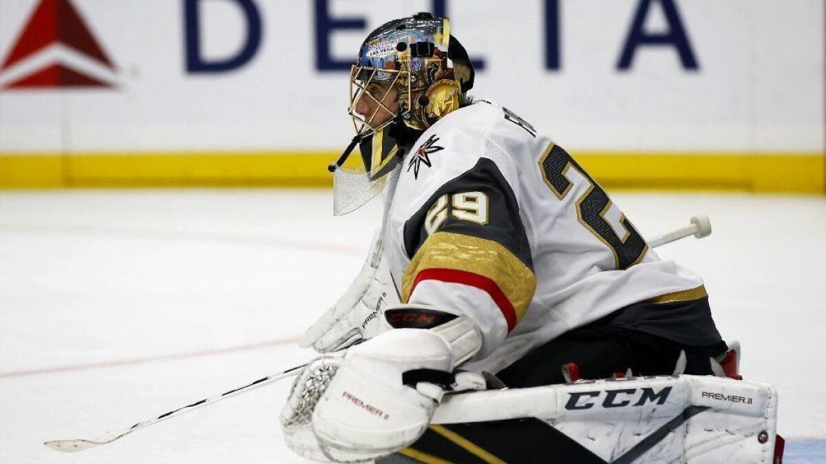 Las Vegas Golden Knights goaltender Marc-Andre Fleury is selling a Las Vegas home he bought two years ago from former Anaheim Duck Sheldon Souray.