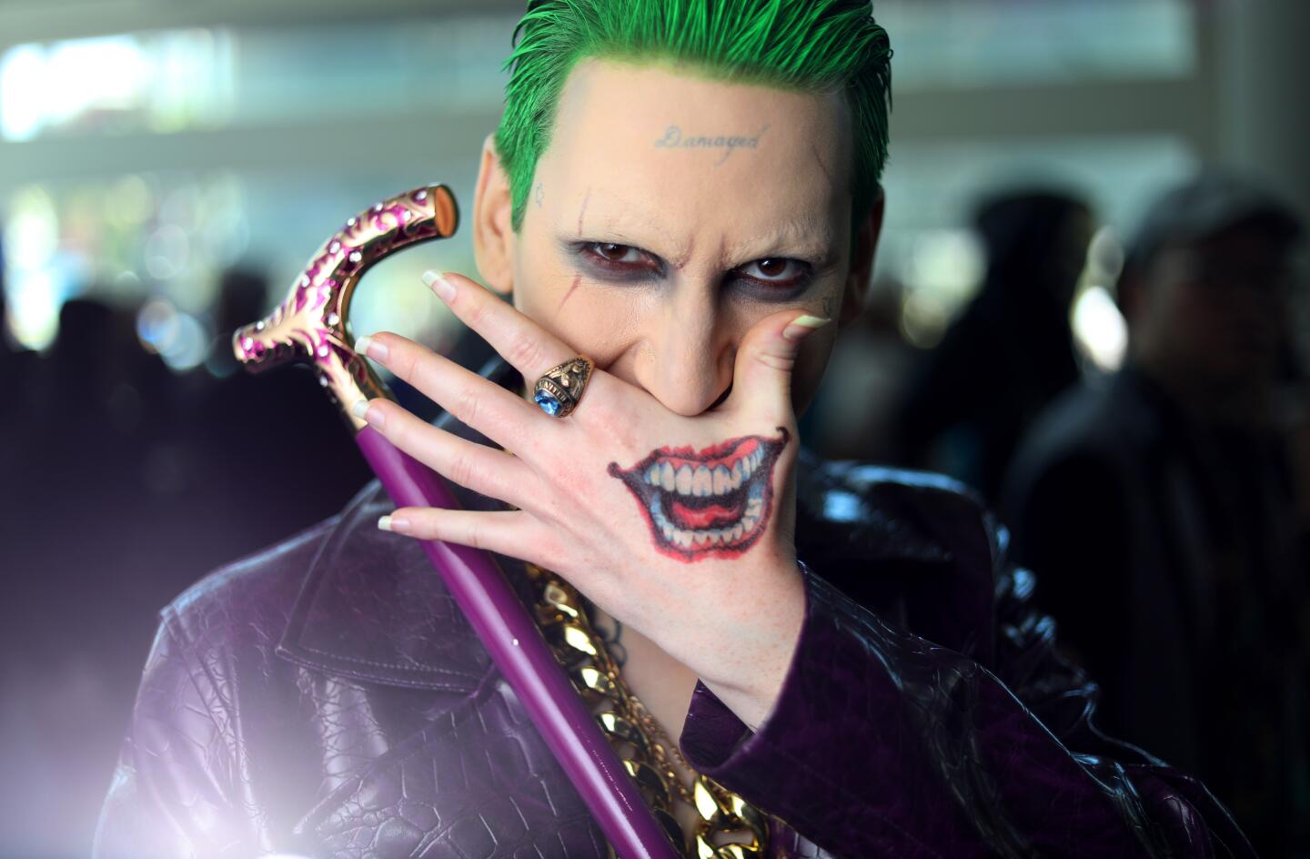 Mathew Morningstar of Tucson dressed as the Joker at Comic-Con International in San Diego on Thursday.