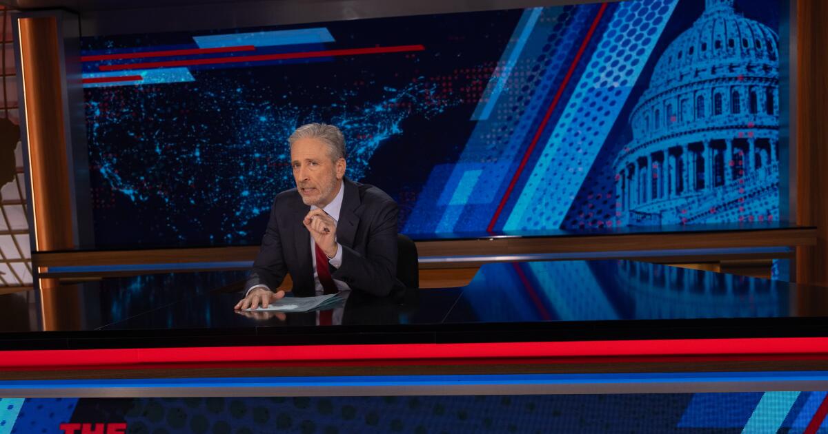 Jon Stewart continues Daily Show comeback with a major dig at his former employer