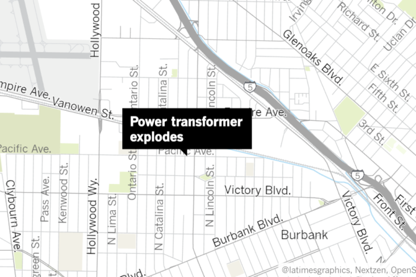 A power transformer exploded in the 2100 block of Pacific Avenue in Burbank on Friday, causing a small fire that required several residents to be evacuated from surrounding homes. 