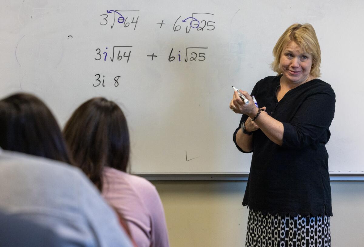 Ventura College professor Michelle Beard teaching algebra