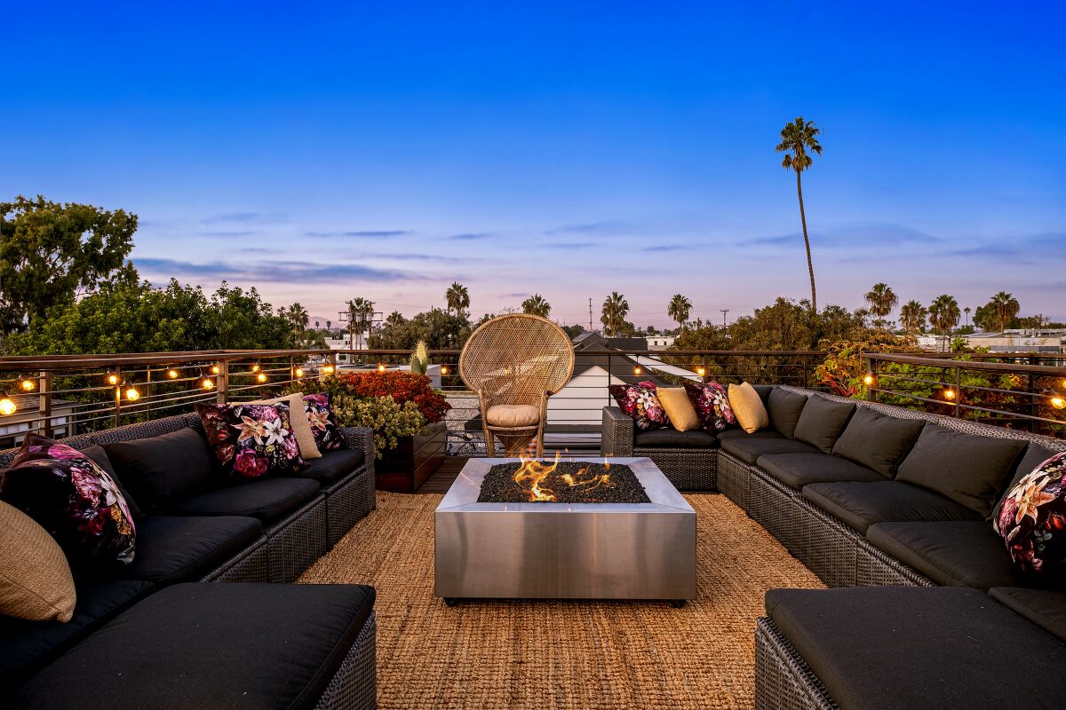 A roof deck creates additional living space atop the Venice Home of the Week, while taking in 360-degree views.