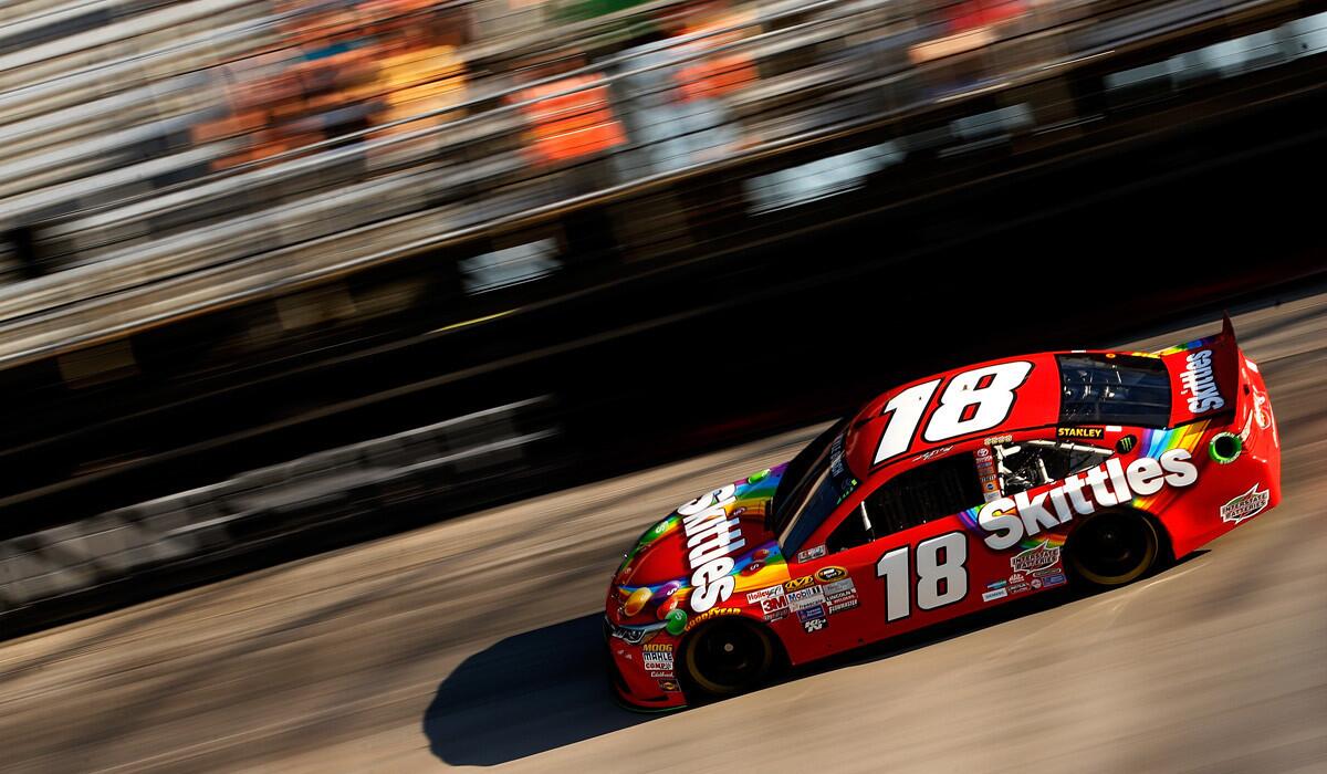 Kyle Busch qualifies for the NASCAR Sprint Cup Series Irwin Tools Night Race at Bristol Motor Speedway on Friday.