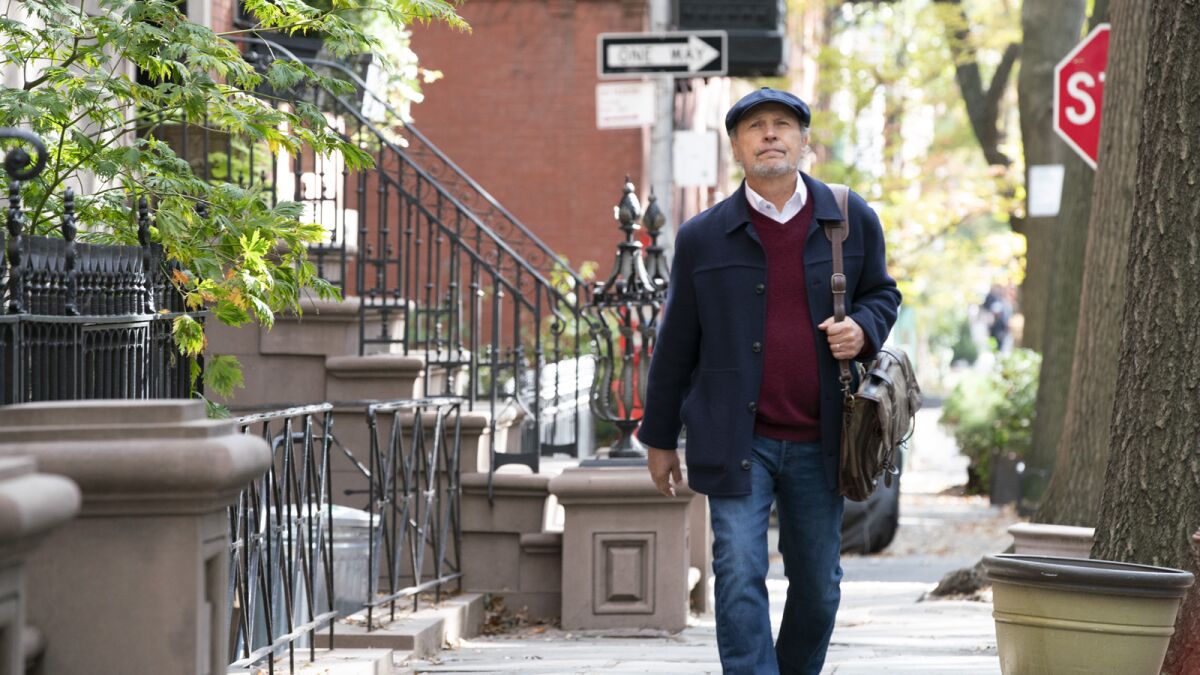Billy Crystal walks down the street in the movie "Here Today."