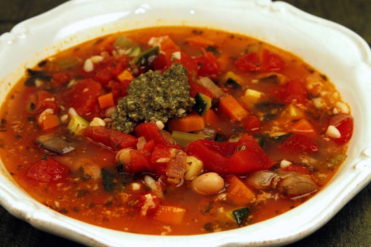 Kuleto's in San Francisco serves a minestrone that's a wealth of vegetables, pancetta and herbs. Orzo adds to the heartiness.