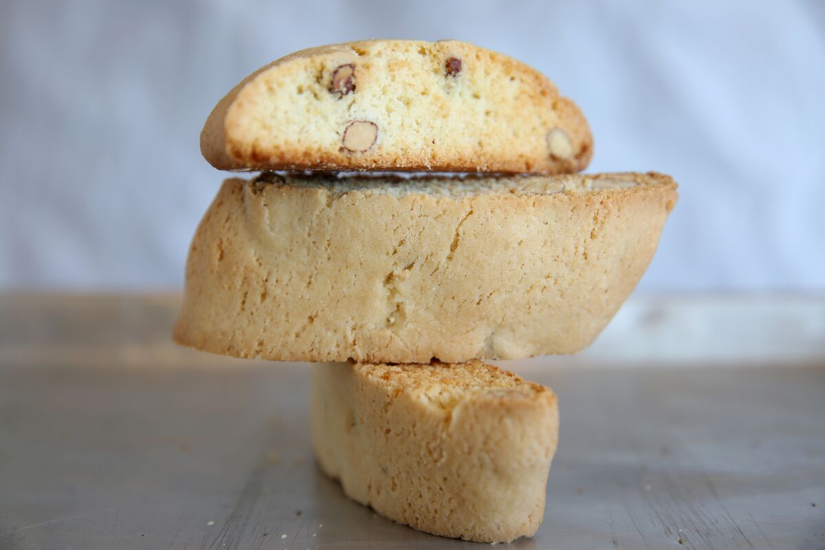 What to try at Amalfitano Bakery? The almond biscotti.