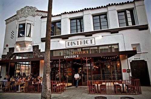 A new restaurant, District, on Sunset Boulevard, in Hollywood.