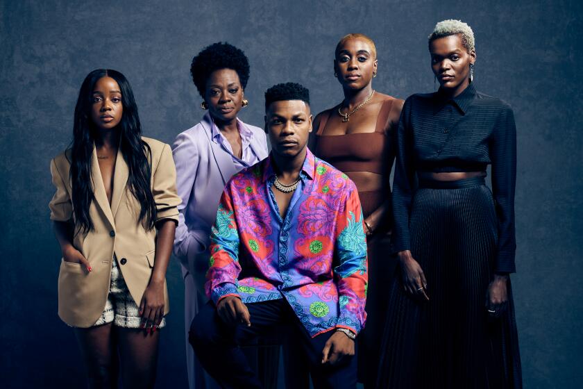 Thuso Mbedu, Viola Davis, John Boyega, Lashana Lynch and Sheila Aim of "The Woman King"