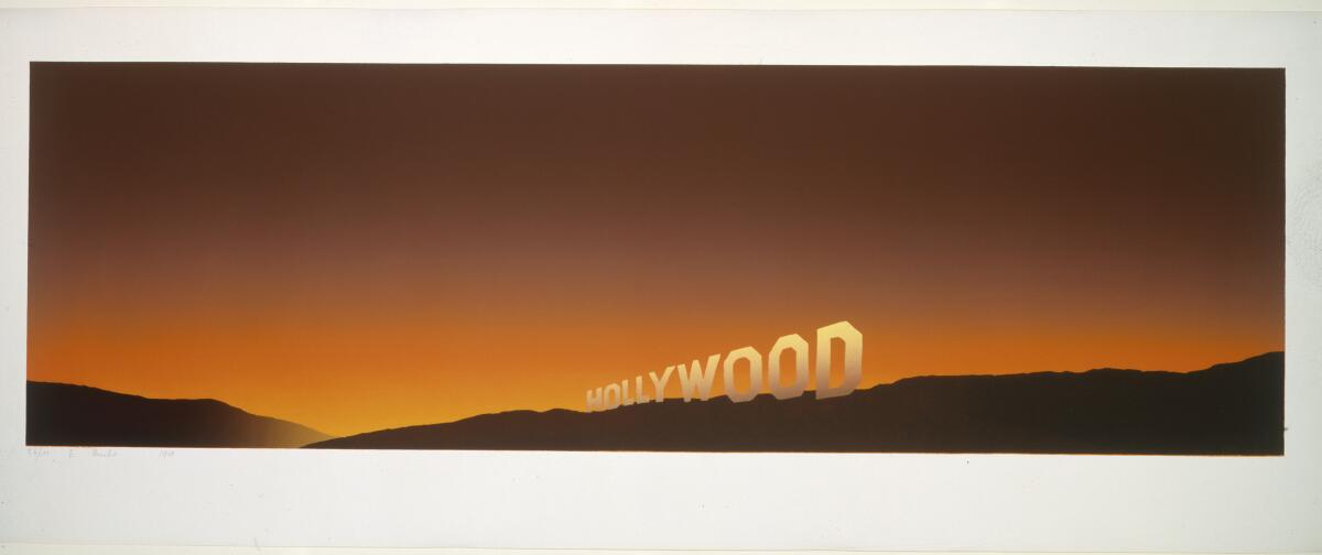 Ed Ruscha, "Hollywood," 1968, screenprint