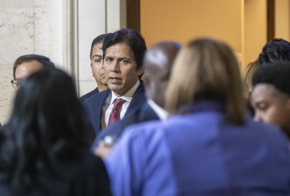 Councilman Kevin de León makes an appearance at the Dec. 13 L.A. City Council meeting. 