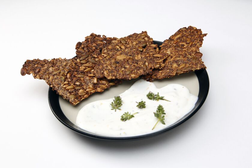 Seeded crackers and cheese from Leona.
