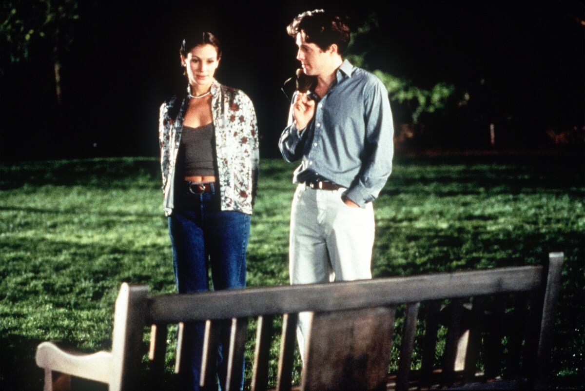 Julia Roberts and Hugh Grant in the romantic comedy "Notting Hill."