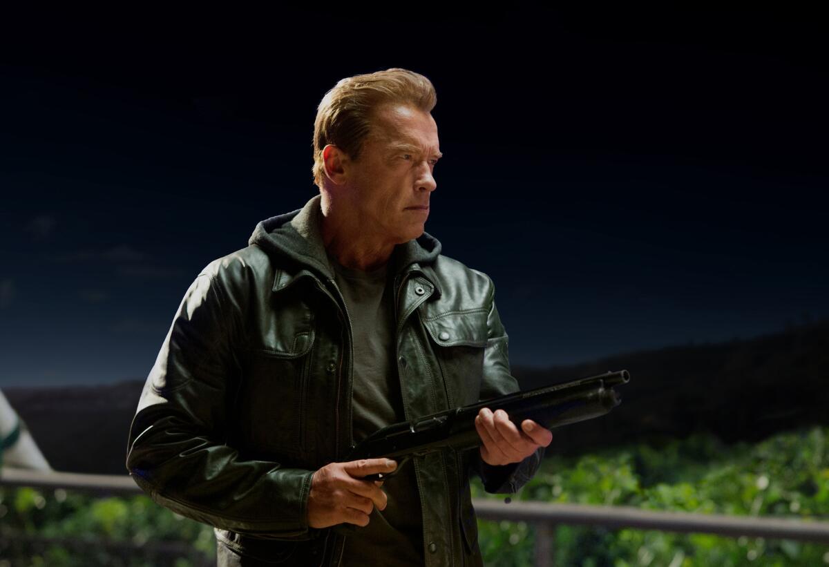 Arnold Schwarzenegger plays the Terminator in "Terminator Genisys," from Paramount Pictures and Skydance Productions. The film debuted at No. 3 over the Fourth of July weekend with $44.2 million.