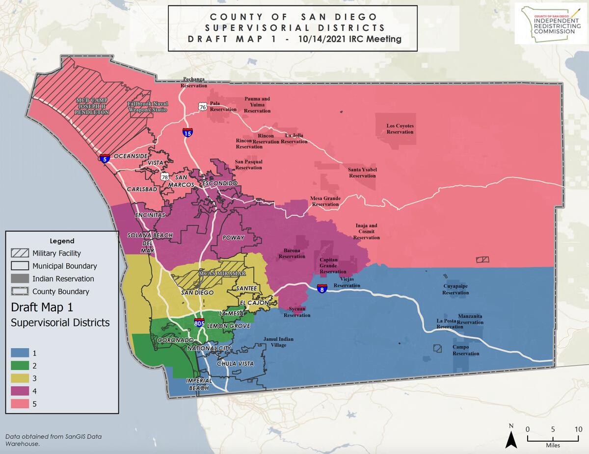 Supervisor redistricting Map 1