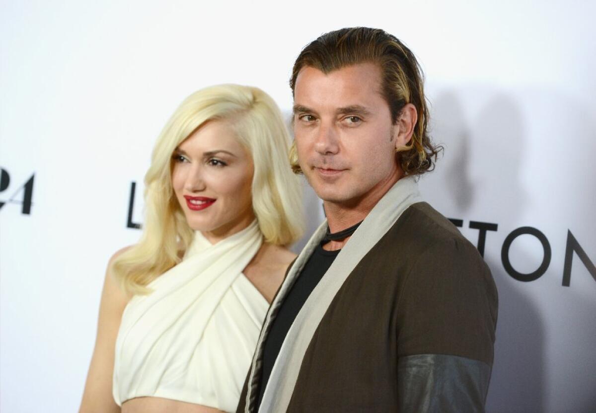 Gavin Rossdale, right, who plays a seedy club promoter in "The Bling Ring," attends the movie's premiere with his wife, singer Gwen Stefani.