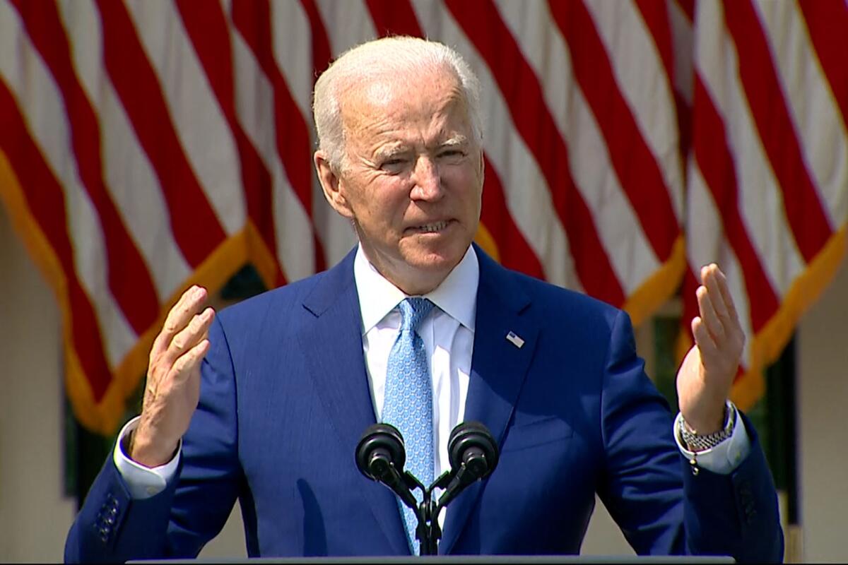 President Biden announces executive action on gun control at the White House on April 8. 