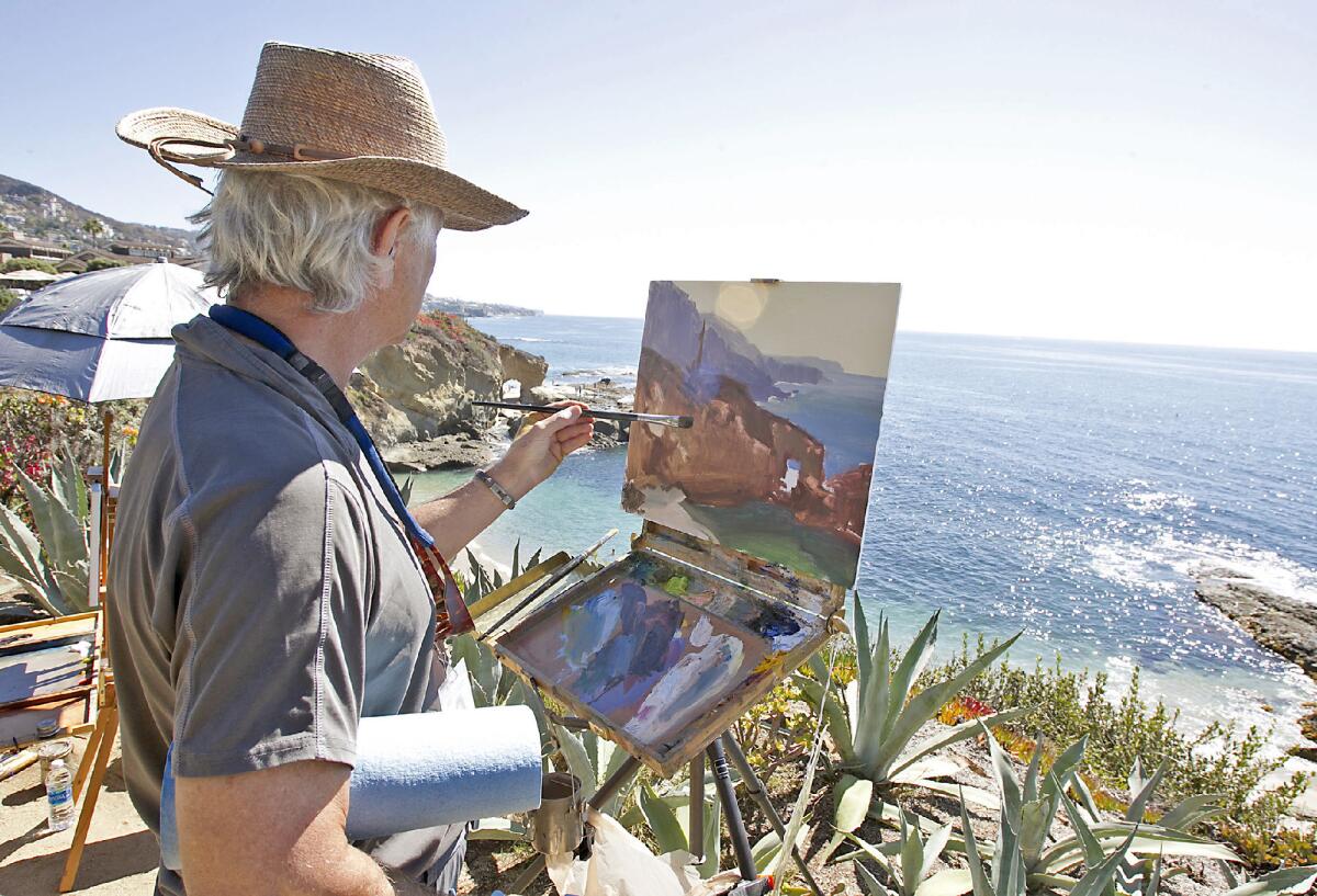 Artist Bill Davidson paints during the 2017 Laguna Beach Plein Air Painting Invitational.