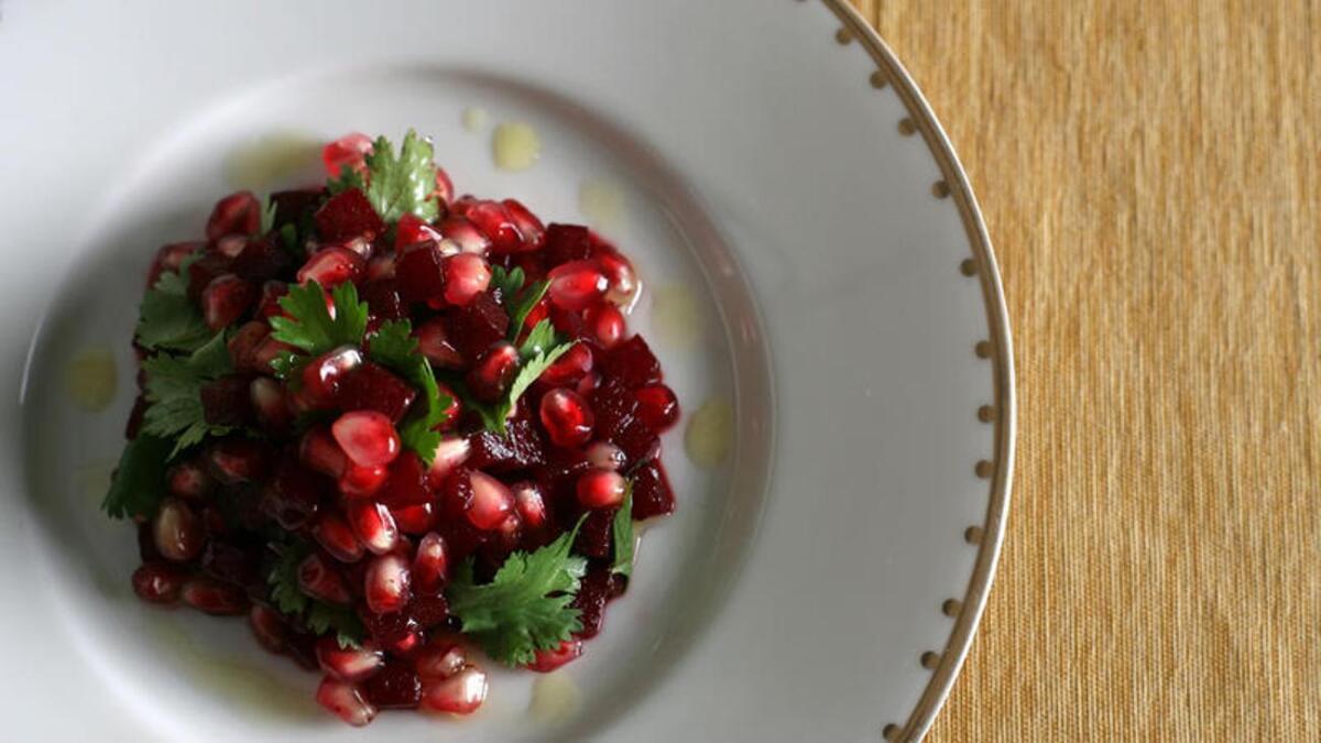 Beet-pomegranate salad. Recipe.