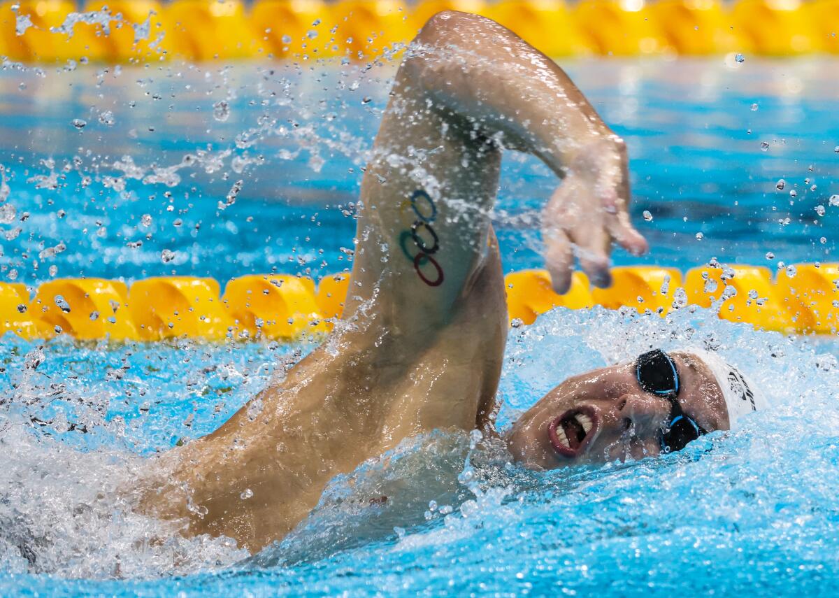 U.S. swimmer Chase Kalisz competes in the men's 400-meter individual medley.