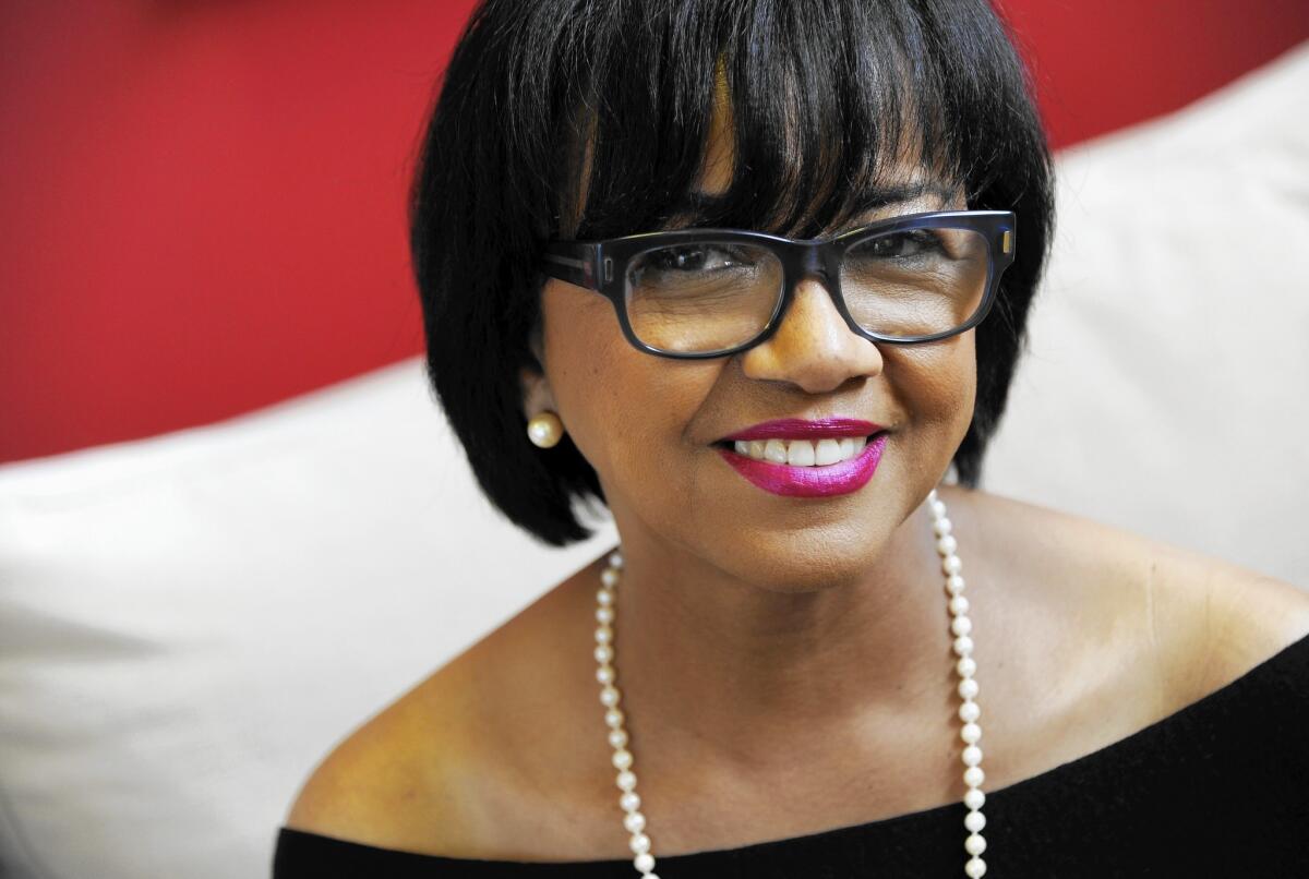 Film academy President Cheryl Boone Isaacs, shown here in 2014, told Town Hall Los Angeles that she hopes the producers of the next Oscar telecast will be able to set the pacing and "move this puppy along."