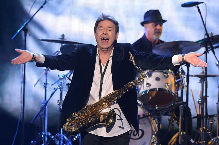 Walter Parazaider of Chicago performs at the 31st Annual Rock And Roll Hall Of Fame Induction Ceremony.