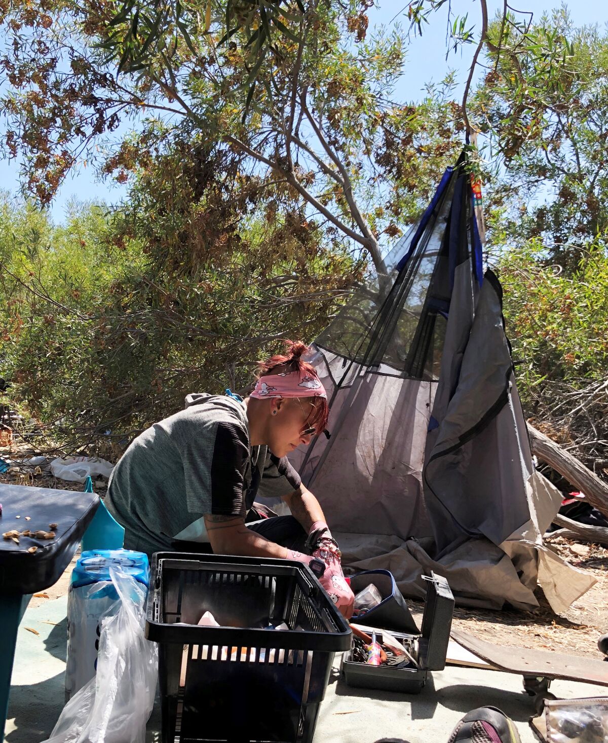 Shyloh Nelson while living in a vacant lot in Spring Valley, a spot she named “Fort Unicorn.”