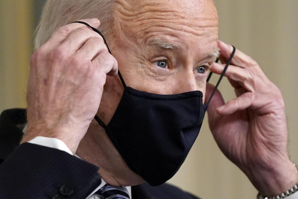 President Biden continues to encourage Americans to wear masks to limit the spread of COVID-19.