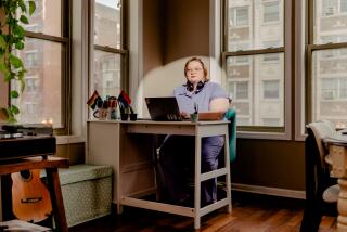 CHICAGO, IL. - March 10, 2022: Margaret Baughman (they/them), former stage manager and director, who now works as a project managaer at Tik Tok sits at their desk at home. CREDIT: (Evan Jenkins / For The Times)