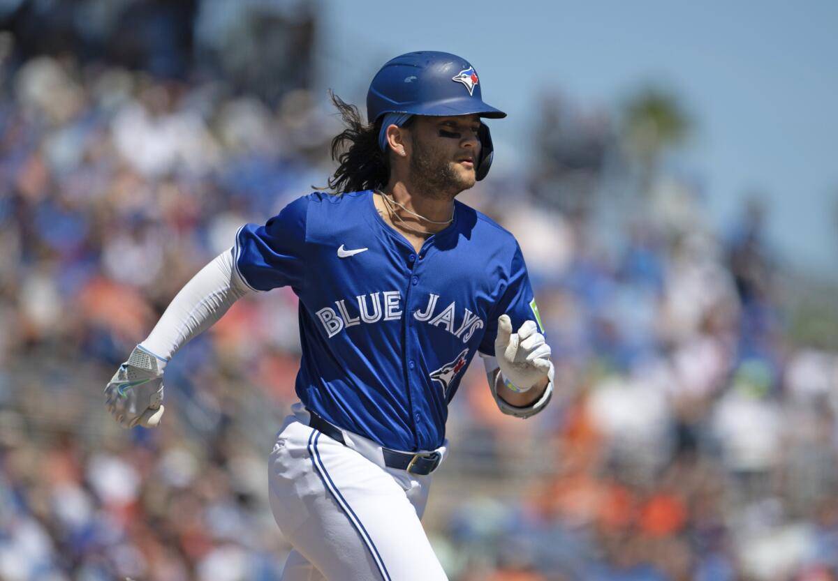 Blue Jays shortstop Bo Bichette scratched from lineup due to neck spasms -  The San Diego Union-Tribune