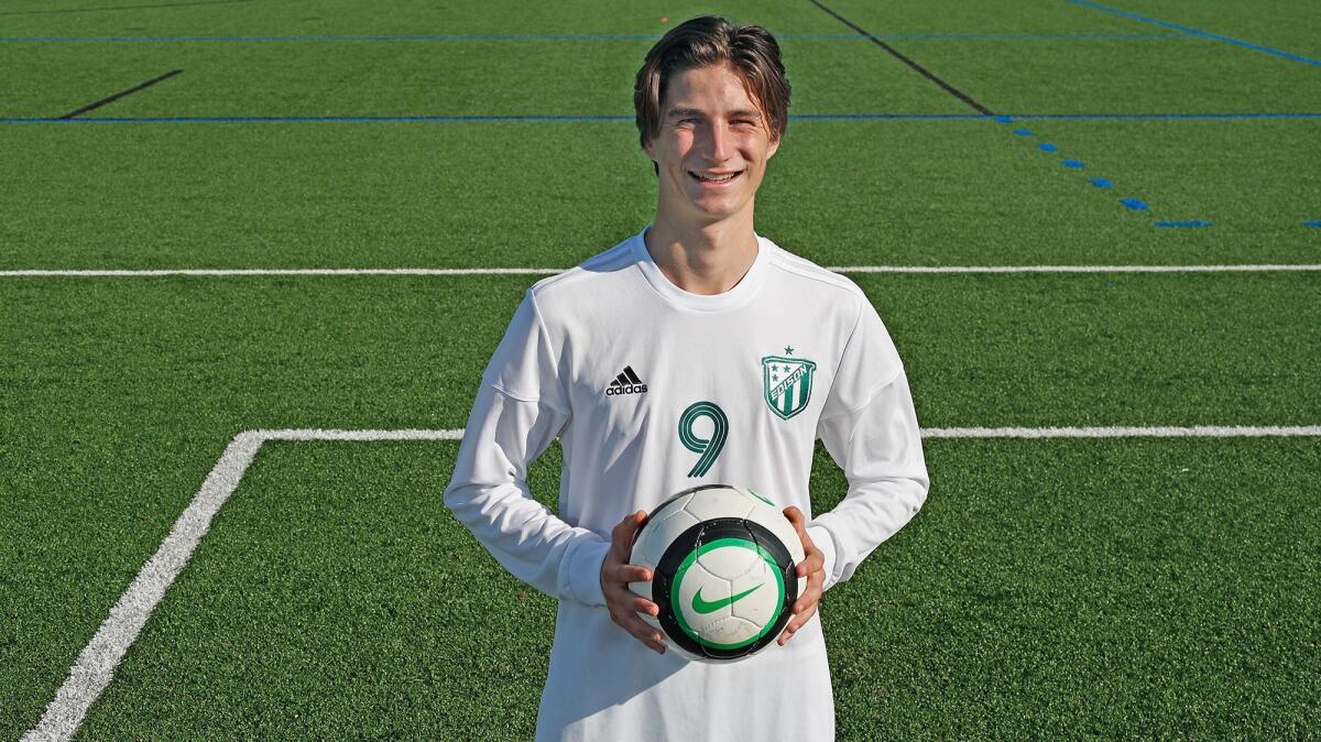 Edison High's Jack Morrell is the Daily Pilot High School Male Athlete of the Week. He scored three total goals in Sunset League wins over Huntington Beach and Marina last week.