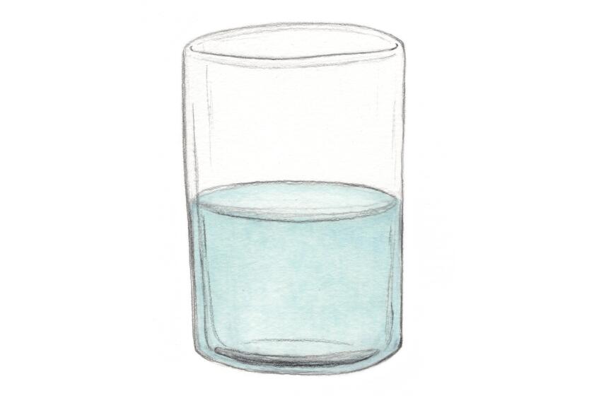 drawing of a half-full or half-empty glass of water