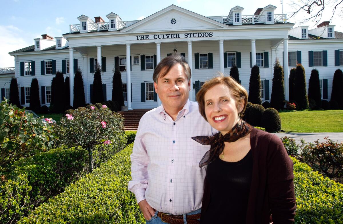 "The Good Wife" co-creators Robert King and his wife, Michelle, are photographed on the grounds of Culver Studios in February 2011, where the writing is done for the show.