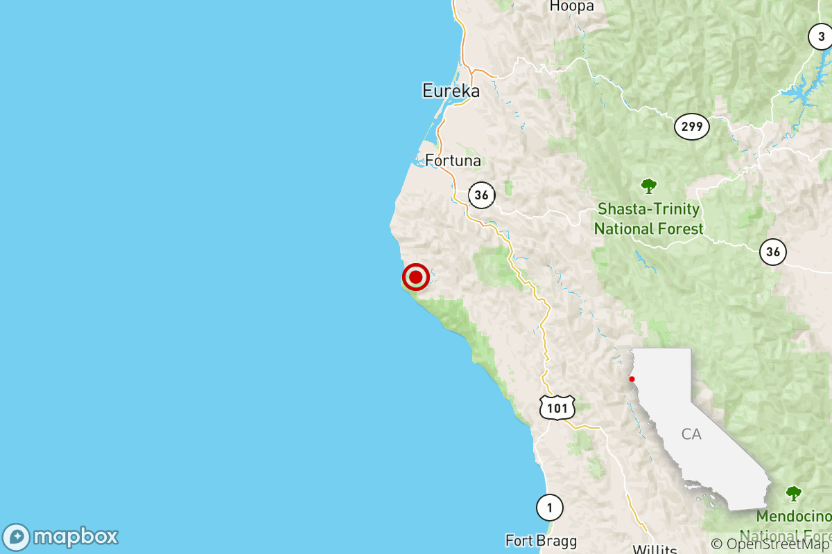 A map showing the epicenter of the magnitude 3.5 quake.