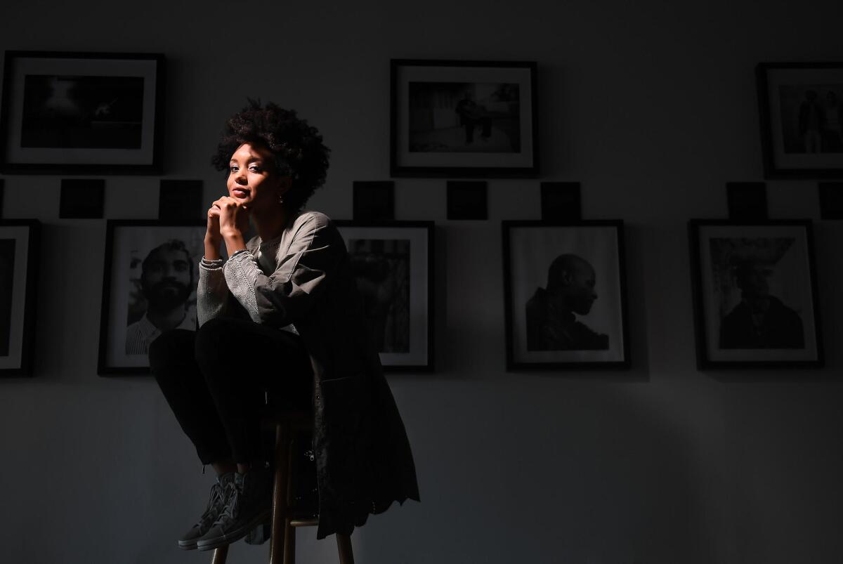 Photographer Jaimie Milner at the Residency gallery in Inglewood. Milner's project "Gifted" explores the ingenuity and beauty of black men in America.