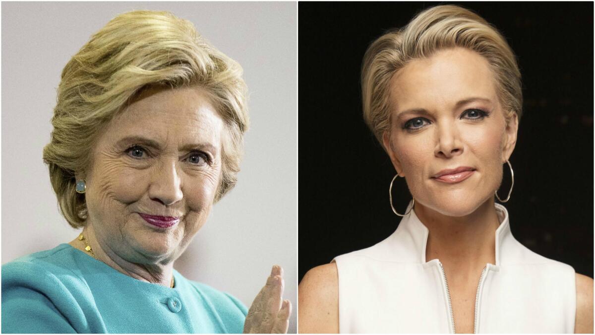 Democratic presidential candidate Hillary Clinton and Fox News' Megyn Kelly.