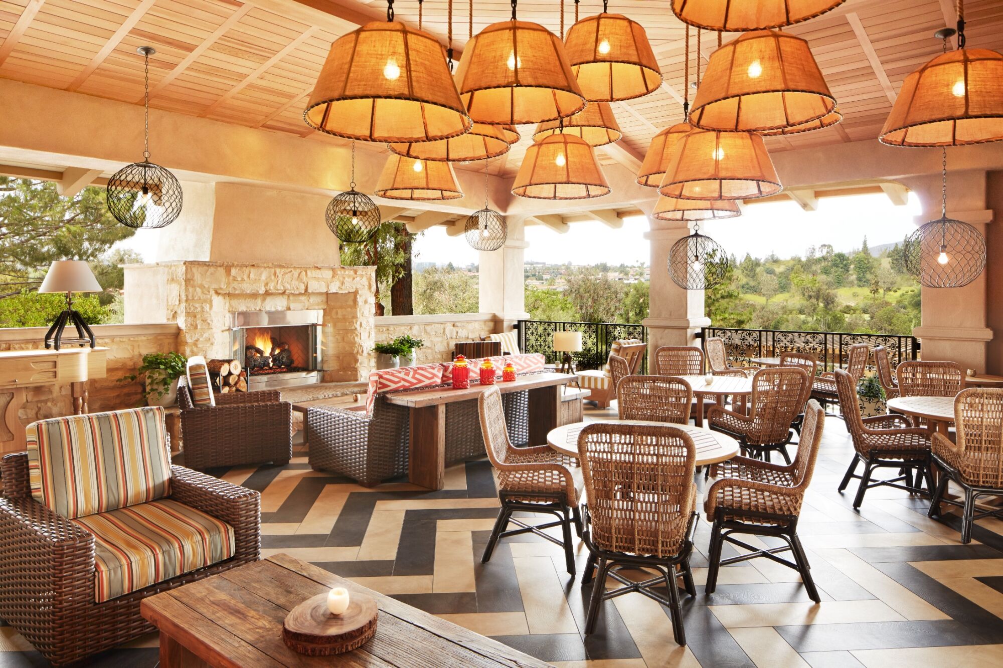 The patio at Avant restaurant overlooks the Rancho Bernardo Inn golf course.