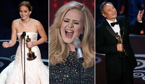 Jennifer Lawrence, Adele, Ang Lee and more took home Oscar statuettes at the 85th Academy Awards on Sunday, Feb. 24, 2013. The star-studded event, hosted by comedian Seth MacFarlane, included musical numbers and big wins for "Argo" for best picture, Daniel Day-Lewis for lead actor and Jennifer Lawrence for lead actress. Here's a look at some highlights from the show.
