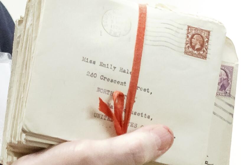 In this Oct. 14, 2019, photo, letters between poet T.S. Eliot and longtime confidante Emily Hale are displayed in Princeton, N.J. Thursday, Jan. 2, 2020 marks the first day that students, researchers and scholars can go to the Ivy League school in New Jersey to see these letters that many are saying may reveal more intimate details about Eliot's life and work. (Shelley Szwast/Princeton University Library via AP)