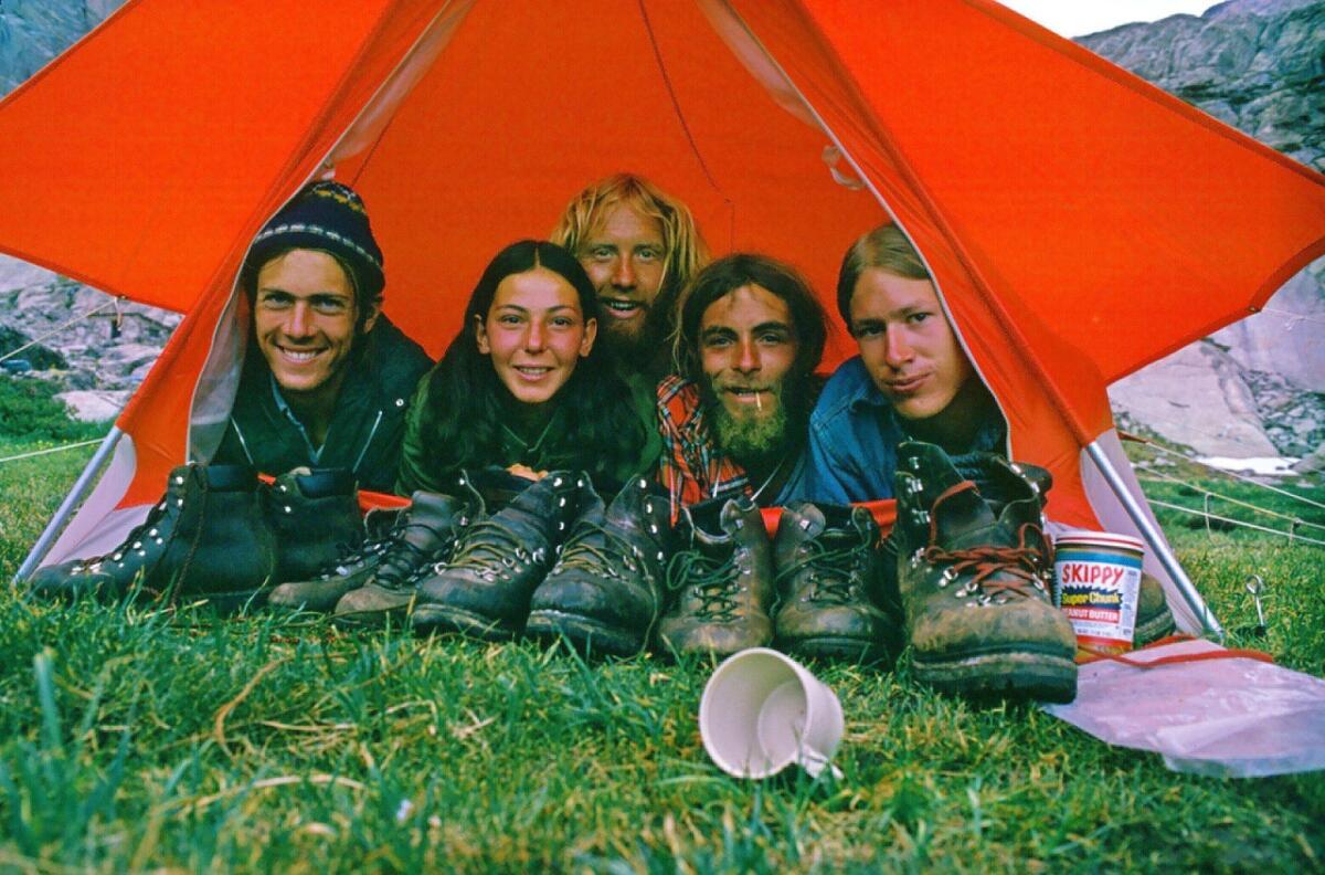 David Reed (second from right) on his journey in 1973.