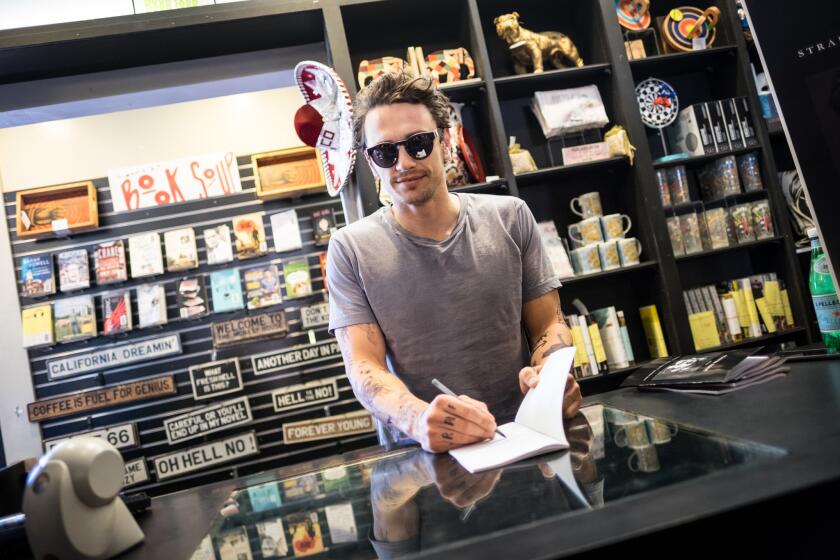 James Franco attends a signing for his new book "Straight James/Gay James" at Book Soup in West Hollywood.