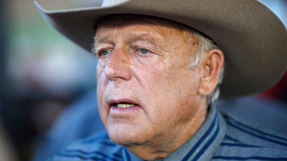 Cliven Bundy, shown in a file photograph, is on trial for felony weapons and conspiracy charges in Las Vegas.