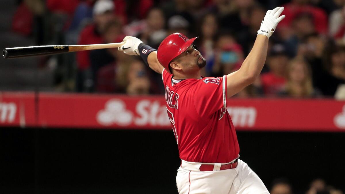 Albert Pujols St. Louis Cardinals and Anaheim Angeles jerseys