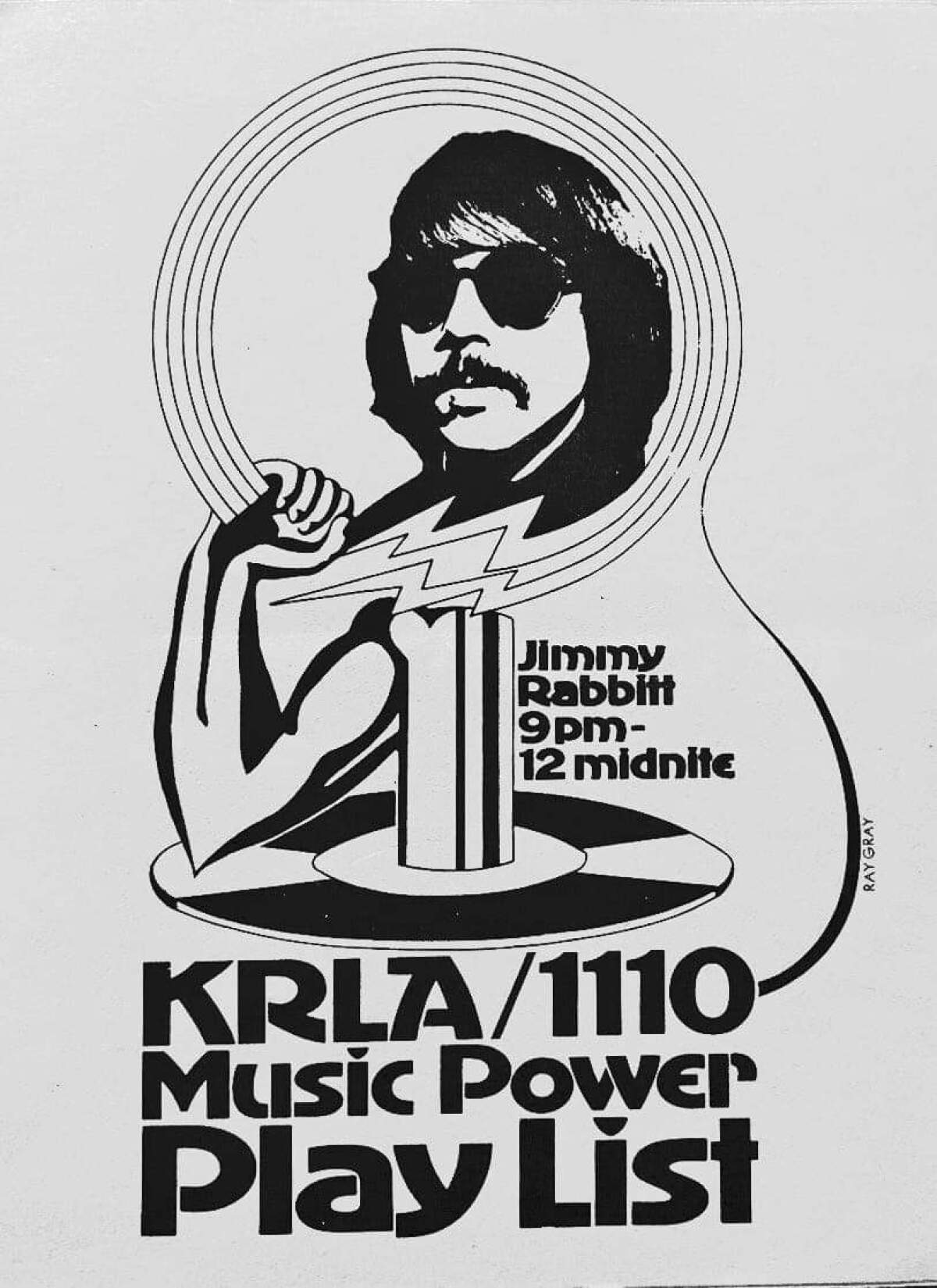 A poster of Jimmy Rabbitt on KRLA.