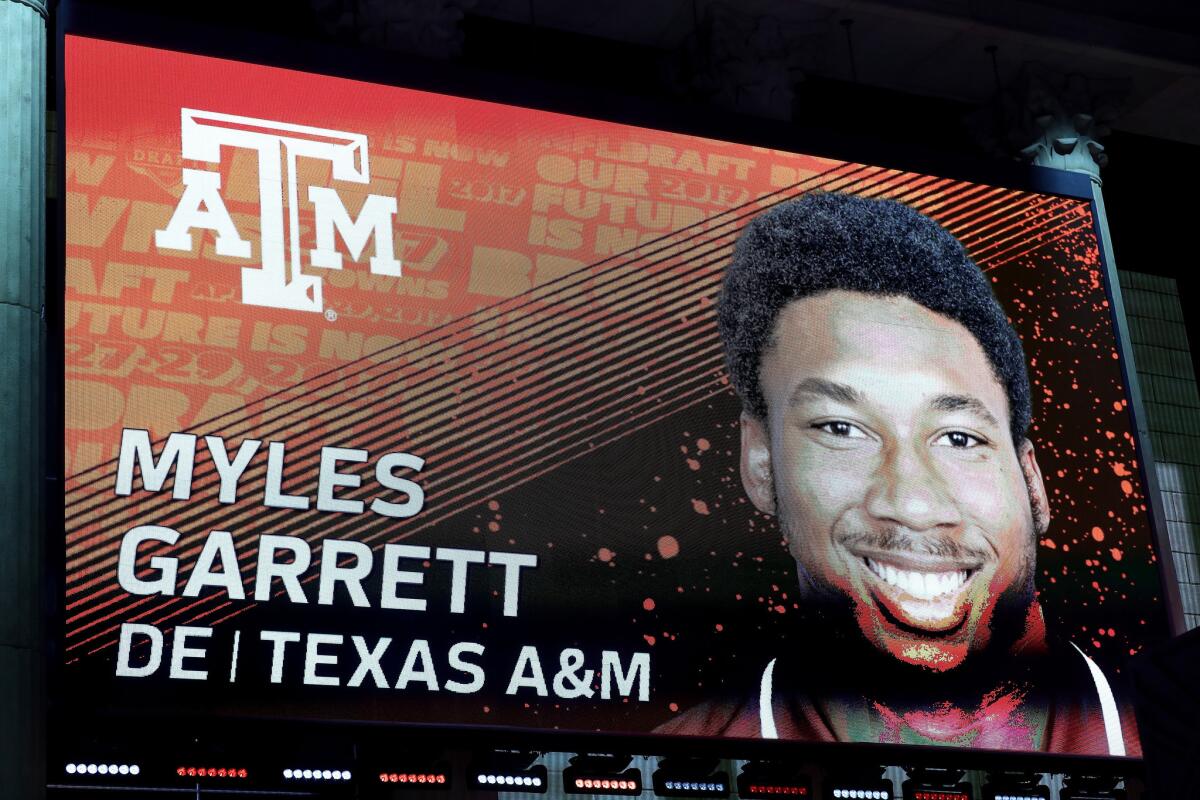 Cleveland's selection of Texas A&M defensive end Myles Garrett with the first pick of the NFL draft was no surprise.