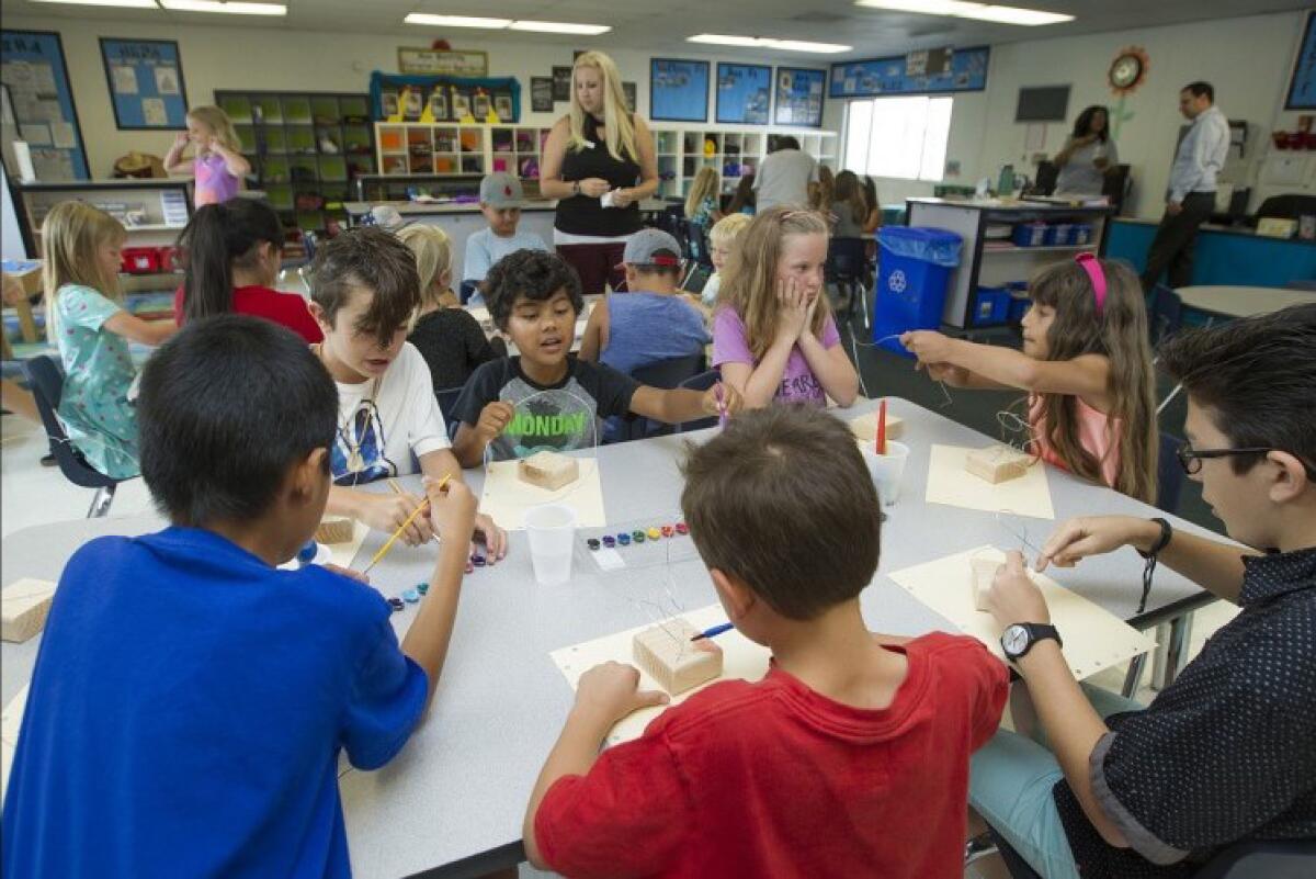 Students participate in a YMCA of Orange County summer learning program at Peterson Elementary School in Huntington Beach. 