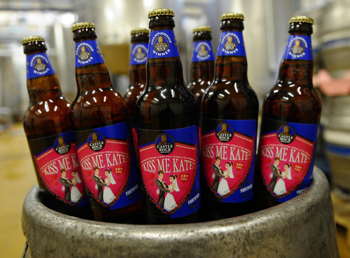 March 30, 2011: Castle Rock Brewery in Nottingham, England, offers a beer celebrating Prince William and Kate Middleton's marriage.