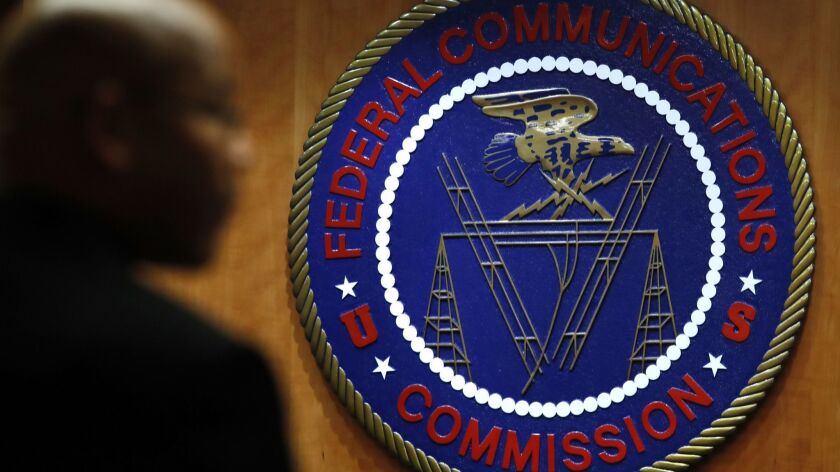 The seal of the Federal Communications Commission in Washington.