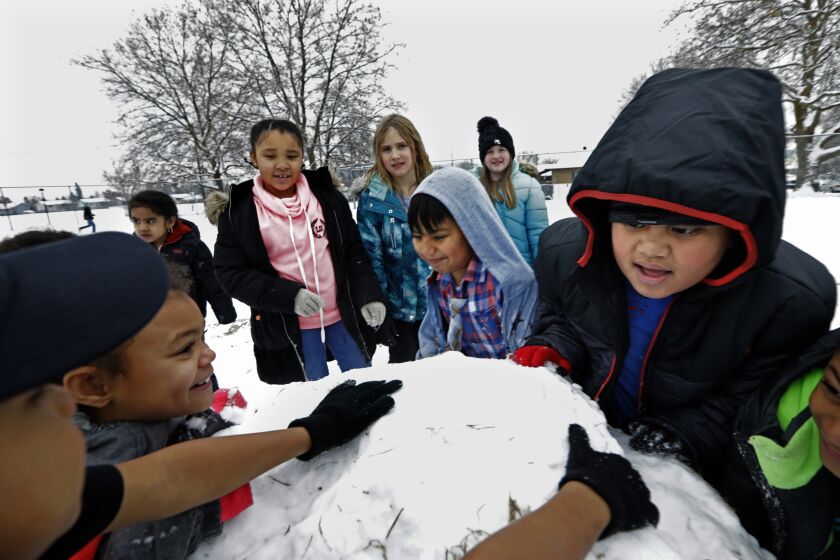 SPOKANE, WASHINGTON—DEC. 19, 2019—A large number of Marshallese have settled in Spokane, Washington, where the school community has been pro-active in helping young students adapt. (Carolyn Cole/Los Angeles Times