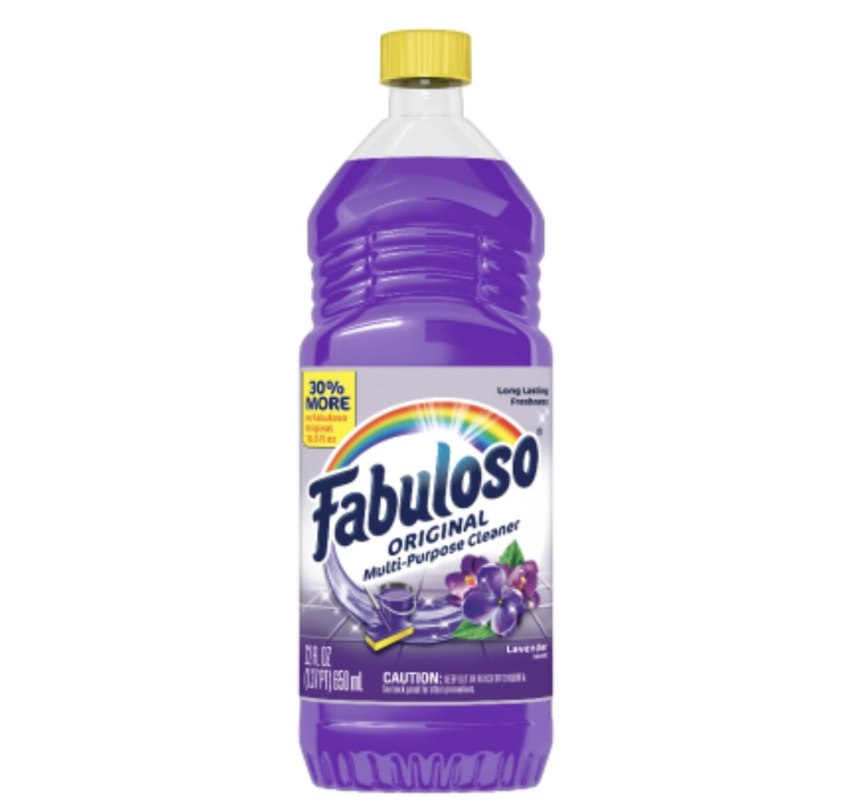 A bottle of the Fabuloso Multi-Purpose Cleaner