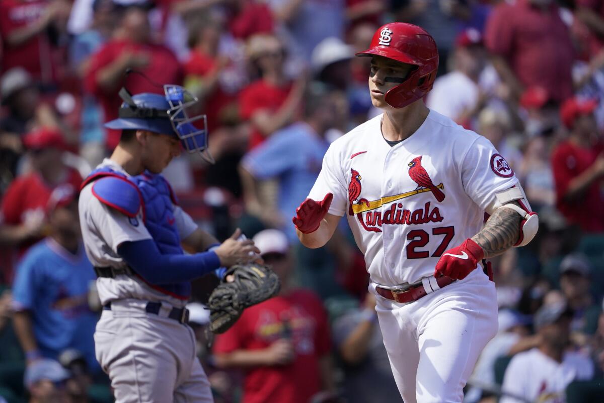 Aug 13, 2021: St. Louis Cardinals left fielder Tyler O'Neill (27